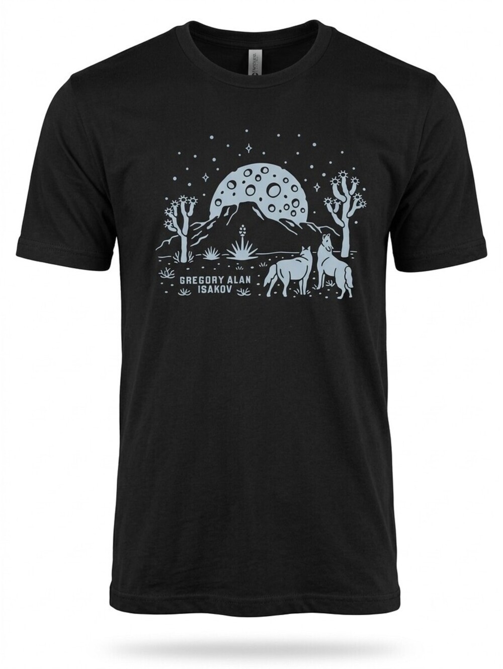 Gregory Alan Isakov Desert Moon Coyote Graphic Band T Shirt Unisex M Black Tee
